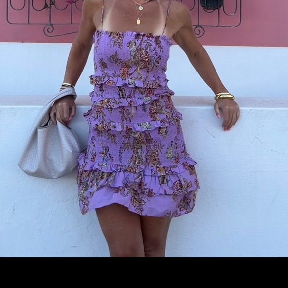 Farm Rio Tiered Purple Dress monkey lilac - Picture 5 of 7